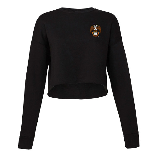  Bella + Canvas Womens Black Cropped Fleece Crew - 32 Spes Mea in Deo