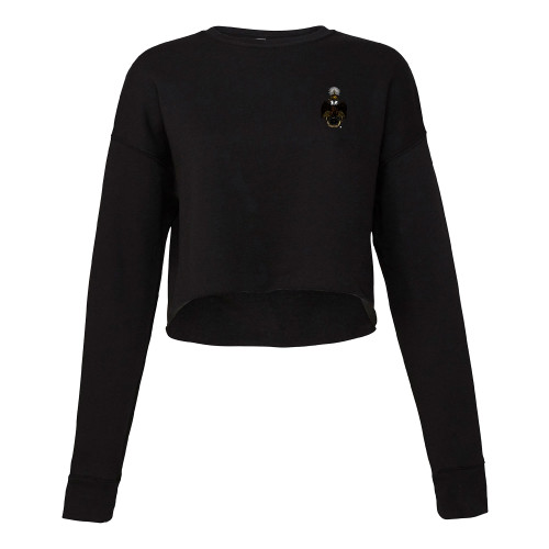  Bella + Canvas Womens Black Cropped Fleece Crew - 33 Deus Meumque Jus