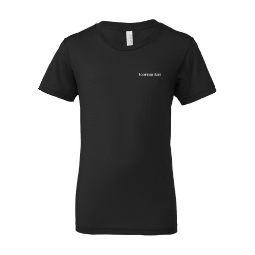  Bella + Canvas Youth Black Jersey T Shirt - Scottish Rite Wordmark