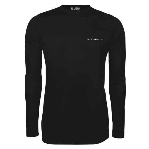  Under Armour Black Long Sleeve Tech Tee - Scottish Rite Wordmark