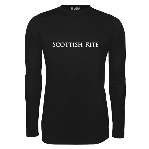  Under Armour Black Long Sleeve Tech Tee - Scottish Rite Wordmark