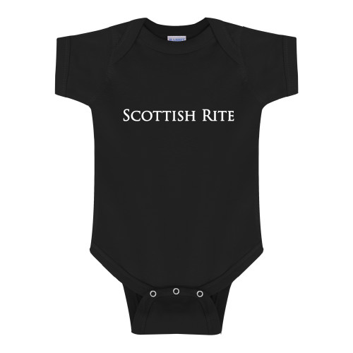  Black Infant Onesie - Scottish Rite Wordmark