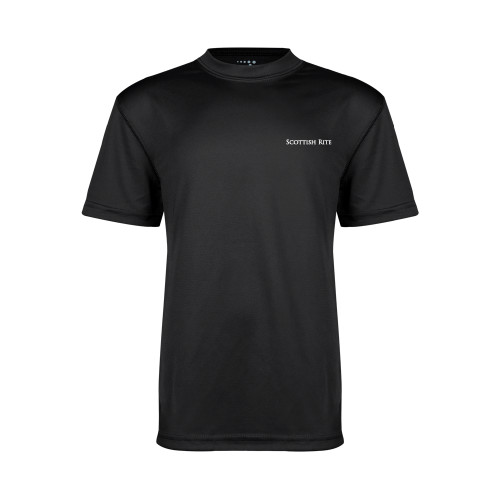  Youth Performance Black Tee - Scottish Rite Wordmark