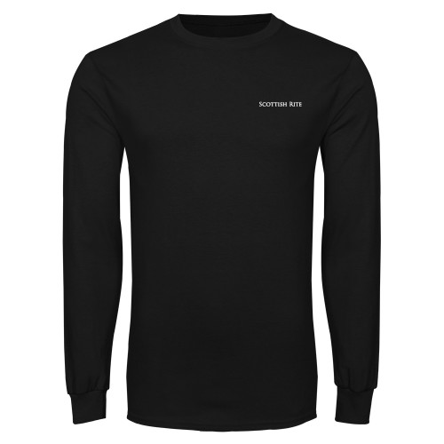  Black Long Sleeve T Shirt - Scottish Rite Wordmark