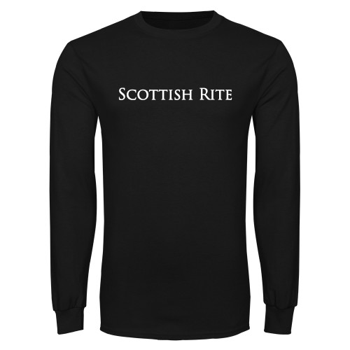  Black Long Sleeve T Shirt - Scottish Rite Wordmark