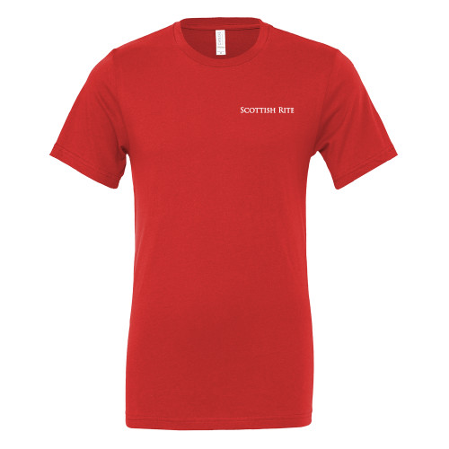  Bella + Canvas Red Jersey Cotton T Shirt - Scottish Rite Wordmark
