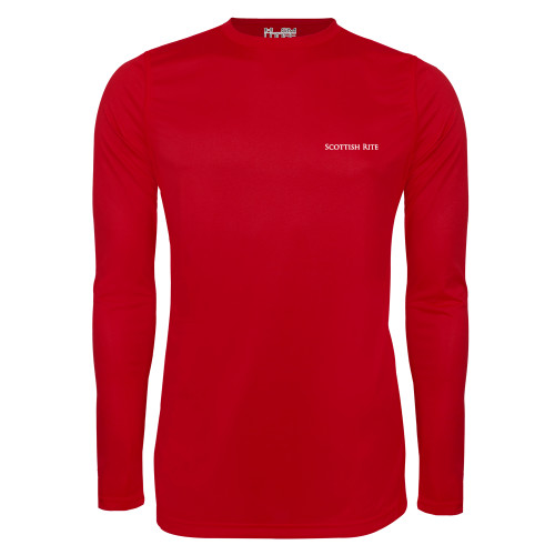  Under Armour Red Long Sleeve Tech Tee - Scottish Rite Wordmark