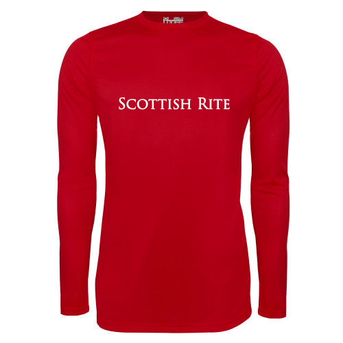  Under Armour Red Long Sleeve Tech Tee - Scottish Rite Wordmark