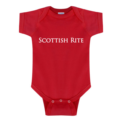  Red Infant Onesie - Scottish Rite Wordmark
