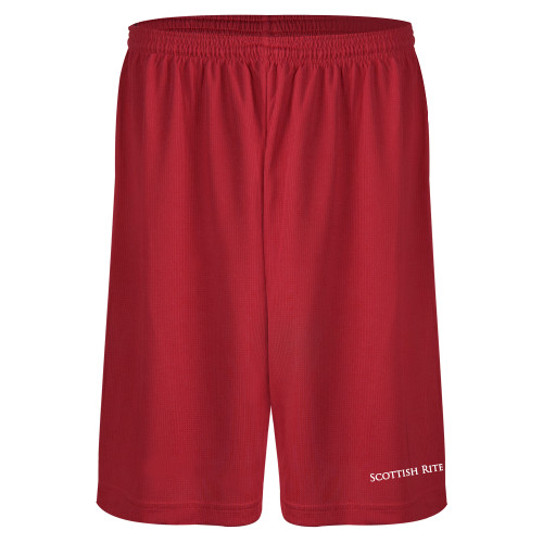  Red Performance Classic 9 Inch Short - Scottish Rite Wordmark