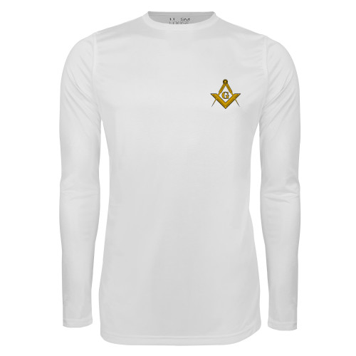  Under Armour White Long Sleeve Tech Tee - G Compass Logo