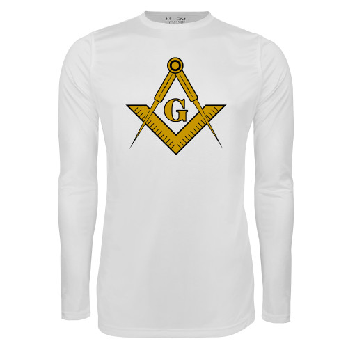  Under Armour White Long Sleeve Tech Tee - G Compass Logo