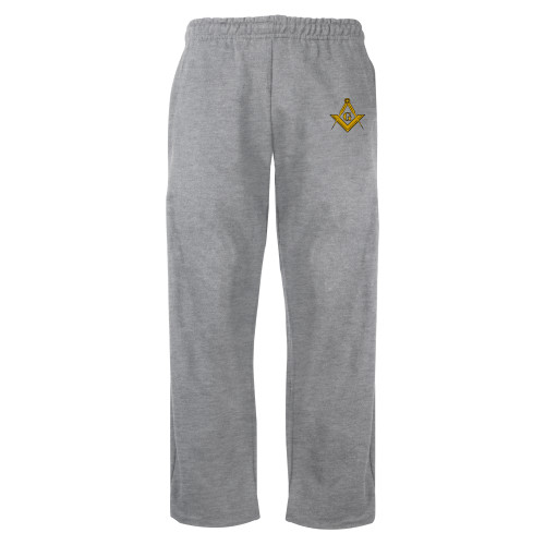  Grey Fleece Open Bottom Pant - G Compass Logo