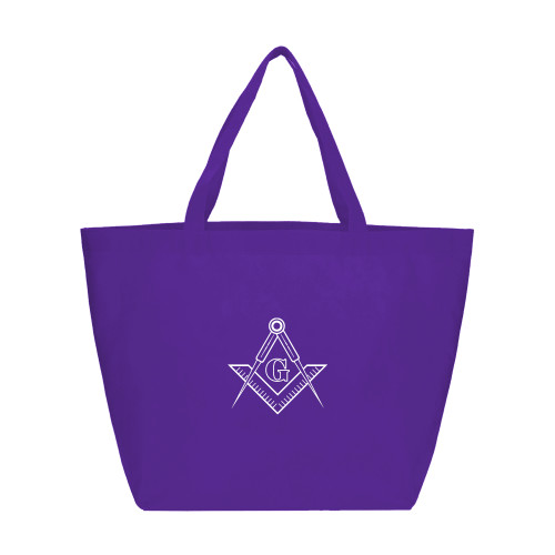  Yaya Non Woven Purple Shopper Tote - G Compass Logo