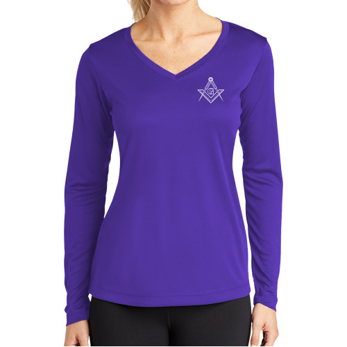Main Image for  Womens Purple Performance Long Sleeve V Neck Shirt