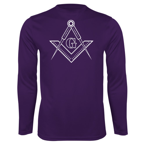 Purple Performance Long Sleeve Shirt - G Compass Logo