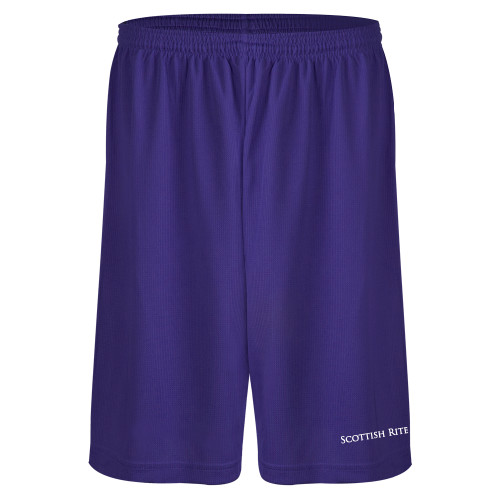 Purple Performance Classic 9 Inch Short - Scottish Rite Wordmark