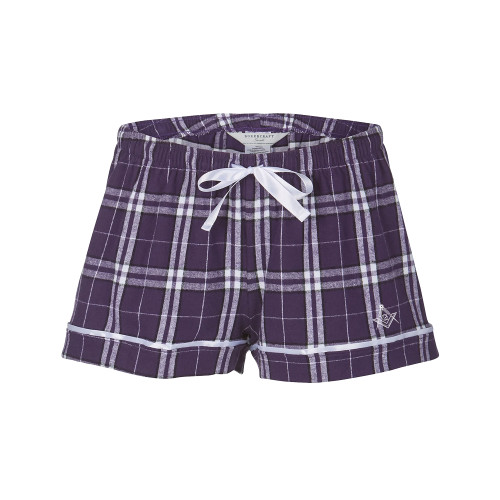  Boxercraft Womens Purple Flannel Shorts - G Compass Logo