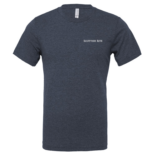  Bella + Canvas Heather Navy CVC T Shirt - Scottish Rite Wordmark
