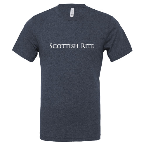  Bella + Canvas Heather Navy CVC T Shirt - Scottish Rite Wordmark