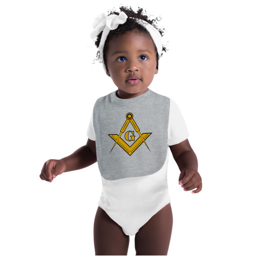  Grey Baby Bib - G Compass Logo