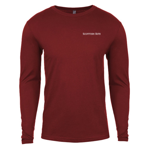  Next Level Cardinal Cotton Long Sleeve Tee - Scottish Rite Wordmark