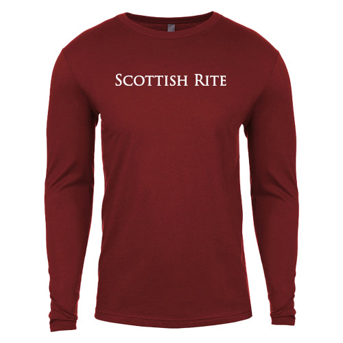 Next Level Cardinal Cotton Long Sleeve Tee - Scottish Rite Wordmark