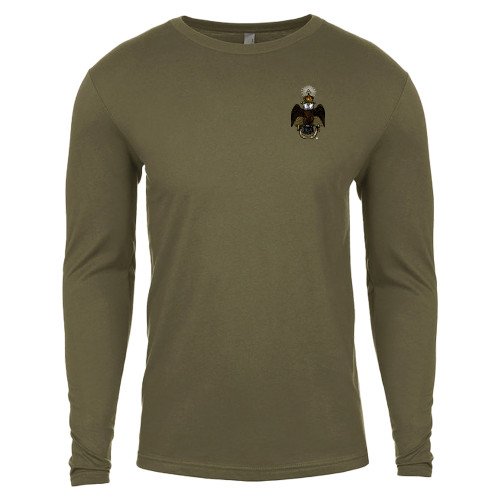  Next Level Military Green Cotton Long Sleeve Tee - 33 Deus Meumque Jus