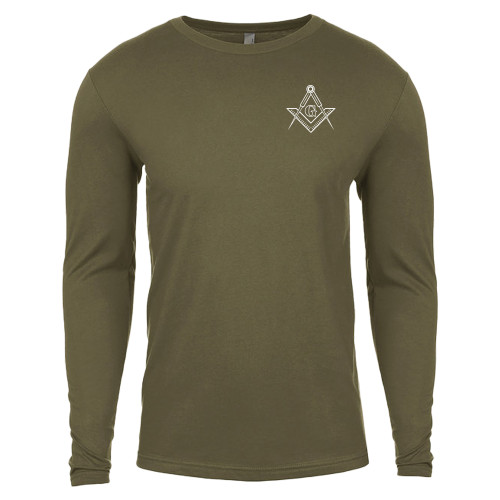  Next Level Military Green Cotton Long Sleeve Tee - G Compass Logo