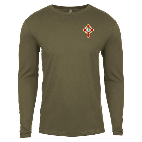  Next Level Military Green Cotton Long Sleeve Tee - Court of Honour