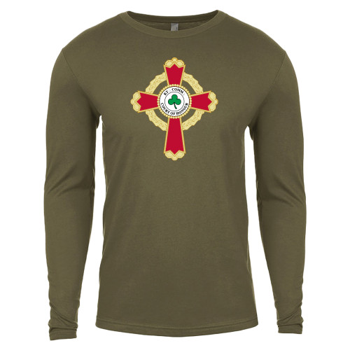  Next Level Military Green Cotton Long Sleeve Tee - Court of Honour