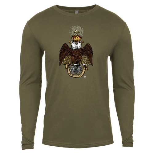  Next Level Military Green Cotton Long Sleeve Tee - Court of Honour