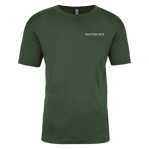  Next Level Unisex Forest Green Cotton Tee - Scottish Rite Wordmark