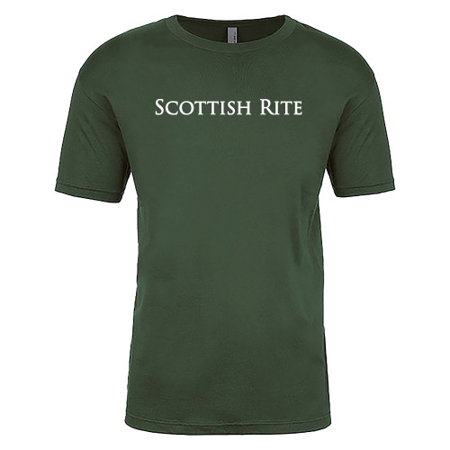  Next Level Unisex Forest Green Cotton Tee - Scottish Rite Wordmark