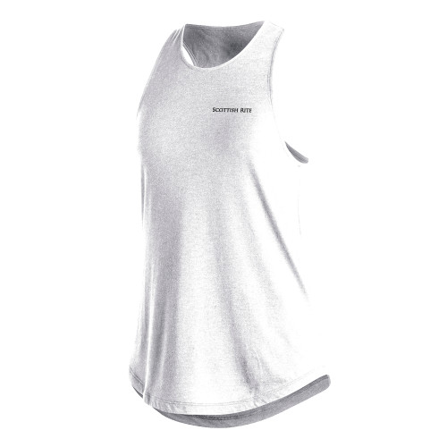  Adidas Womens White Fashion Tank  - Scottish Rite Wordmark