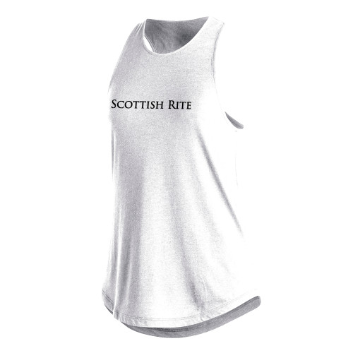  Adidas Womens White Fashion Tank  - Scottish Rite Wordmark