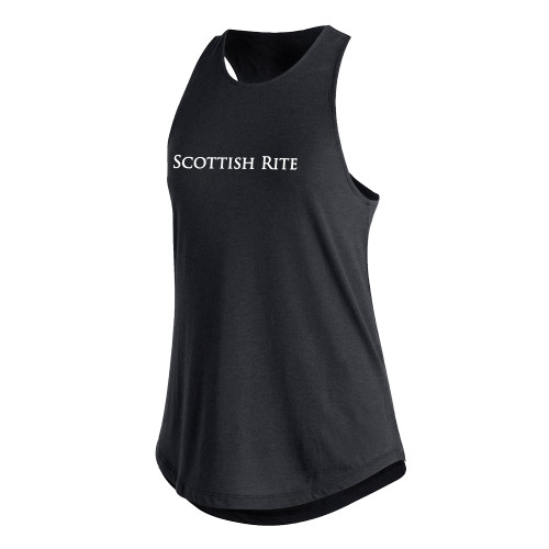  Adidas Womens Black Fashion Tank - Scottish Rite Wordmark