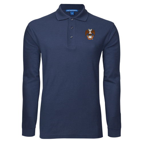  Navy Long Sleeve Polo - 32 Spes Mea in Deo