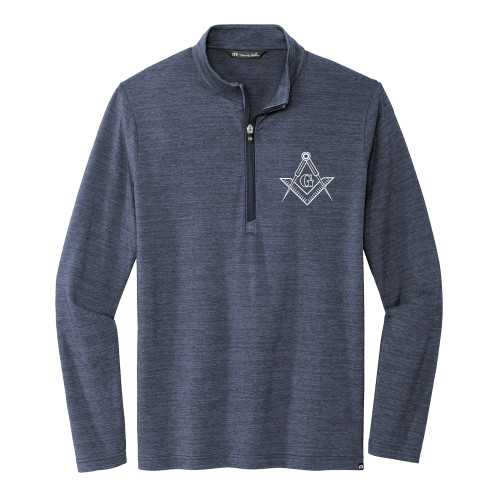  TravisMathew Navy Crestview 1/4 Zip Pullover - G Compass Logo