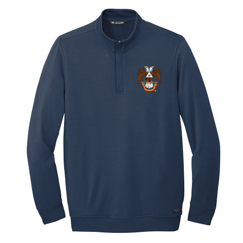  TravisMathew Navy Newport 1/4 Zip Fleece - 32 Spes Mea in Deo