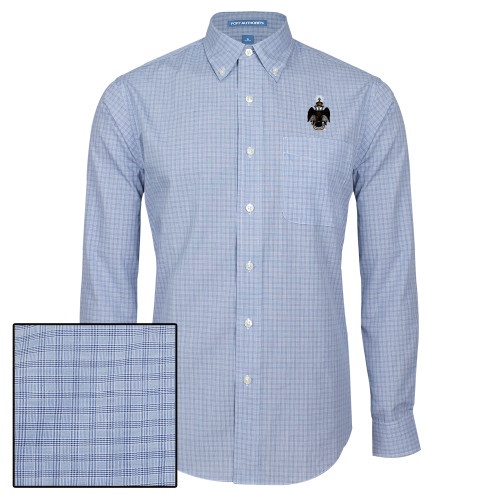  Navy Plaid Long Sleeve Button Down - 33 Deus Meumque Jus