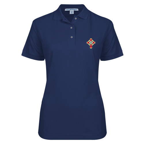  Womens Silk Touch Navy Pique Polo - Court of Honour