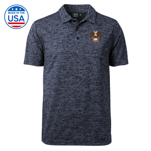  Navy Honeycomb Jacquard Polo - 32 Spes Mea in Deo