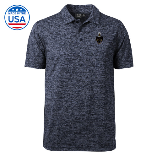  Navy Honeycomb Jacquard Polo - 33 Deus Meumque Jus