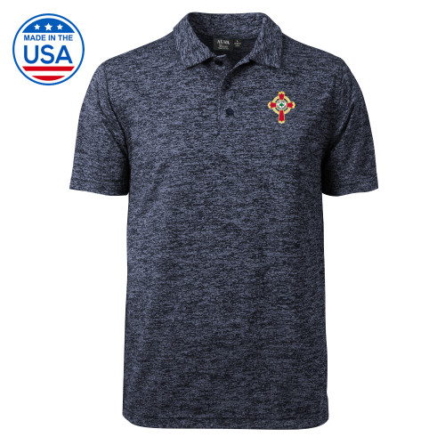  Navy Honeycomb Jacquard Polo - Court of Honour