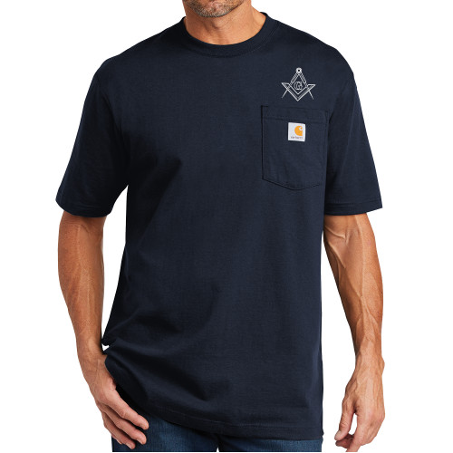  Carhartt Workwear Navy Pocket T Shirt - G Compass Logo