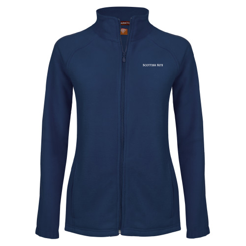  Womens Navy Fleece Full Zip Jacket - Scottish Rite Wordmark
