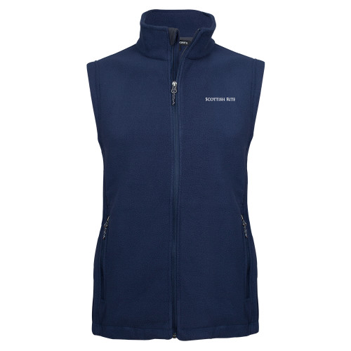 Navy Fleece Full Zip Vest - Scottish Rite Wordmark