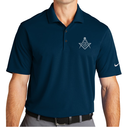  Nike Navy Dri Fit Micro Pique 2.0 Polo - G Compass Logo