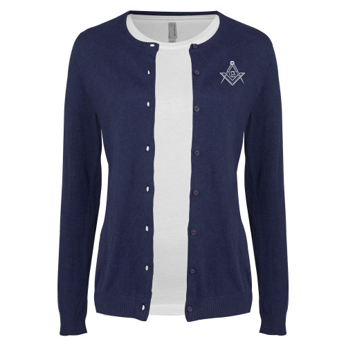  Womens Navy Cardigan Sweater - G Compass Logo